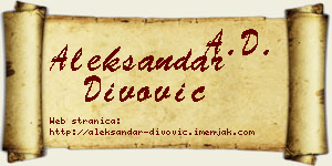 Aleksandar Divović vizit kartica